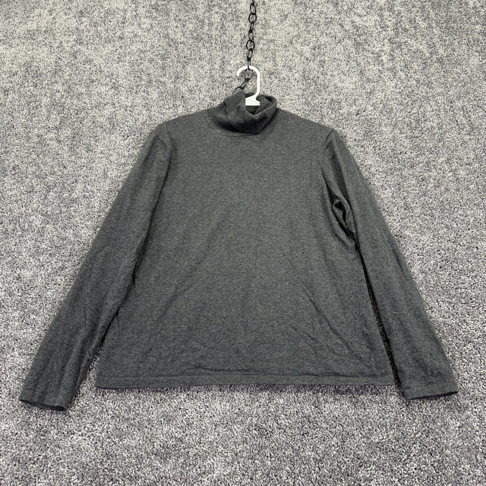 Jones New York Sweater Womens Large Gray Turtleneck Lightweight Knit Pullover